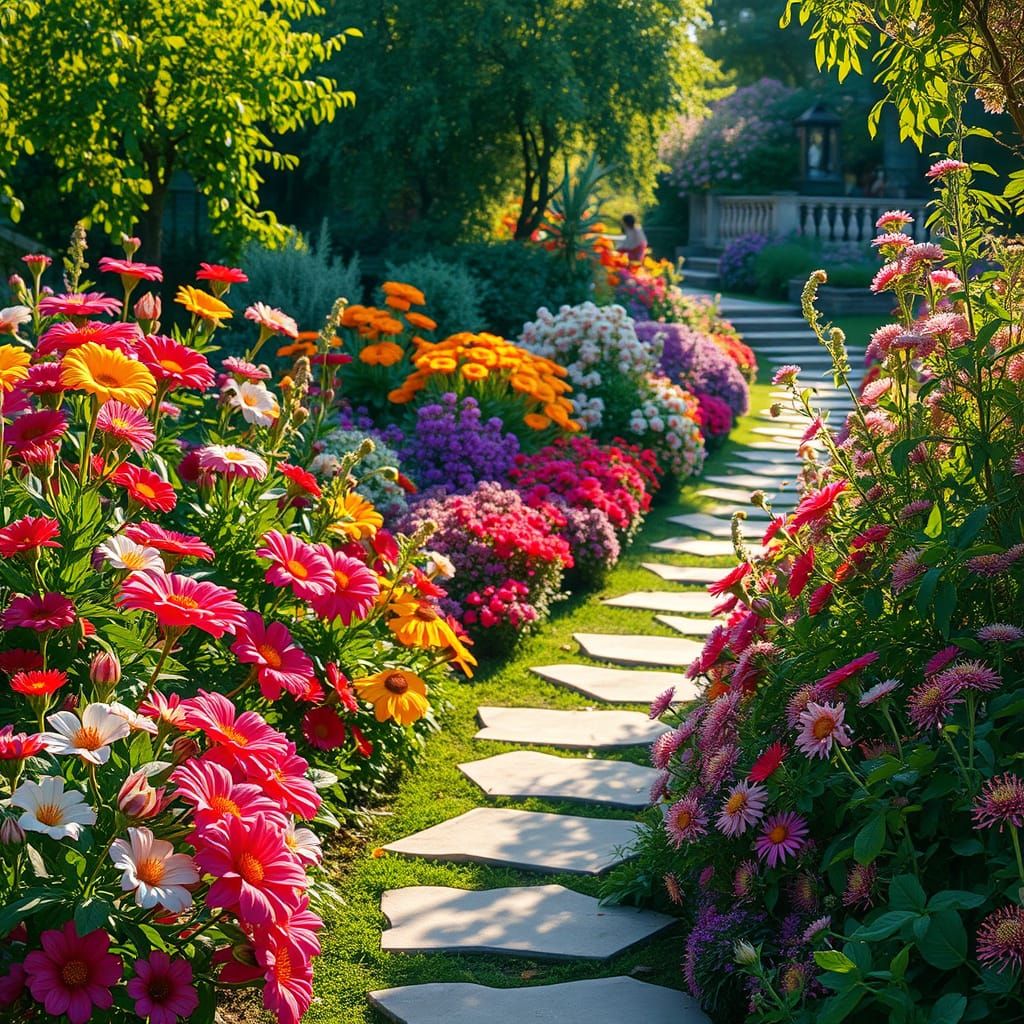 Whimsical Floral Oasis in Soft Focus