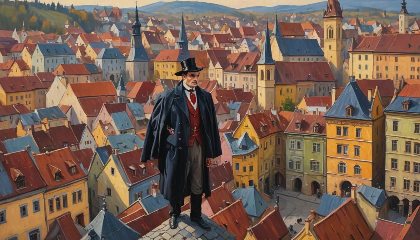 Dracula in Sighisoara: An Oil Painting Masterpiece