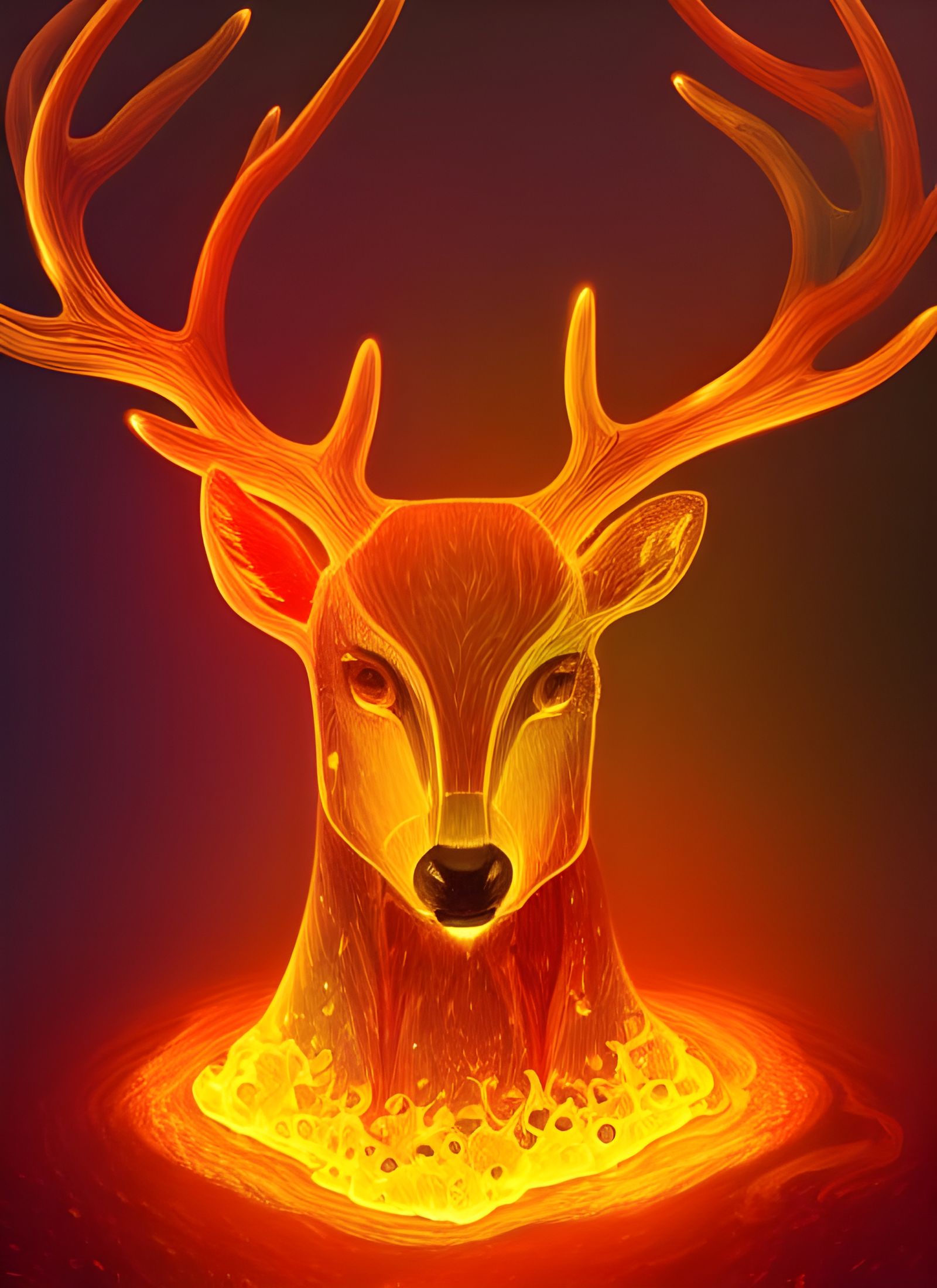 Honey Elemental Deer God in Digital Art