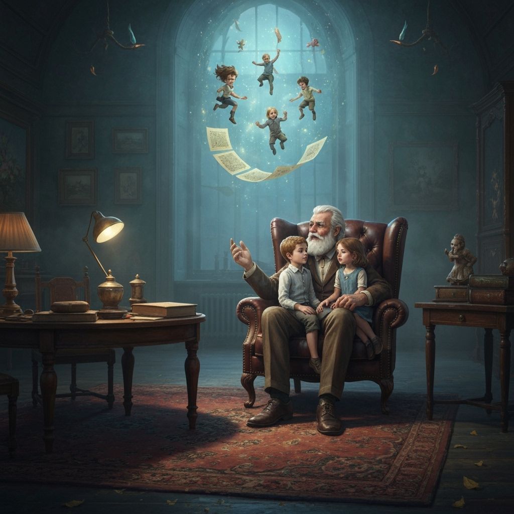Grandfather Telling a Story in Matte Painting Style
