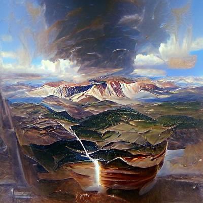 Colorado Landscape in Oil Painting Style