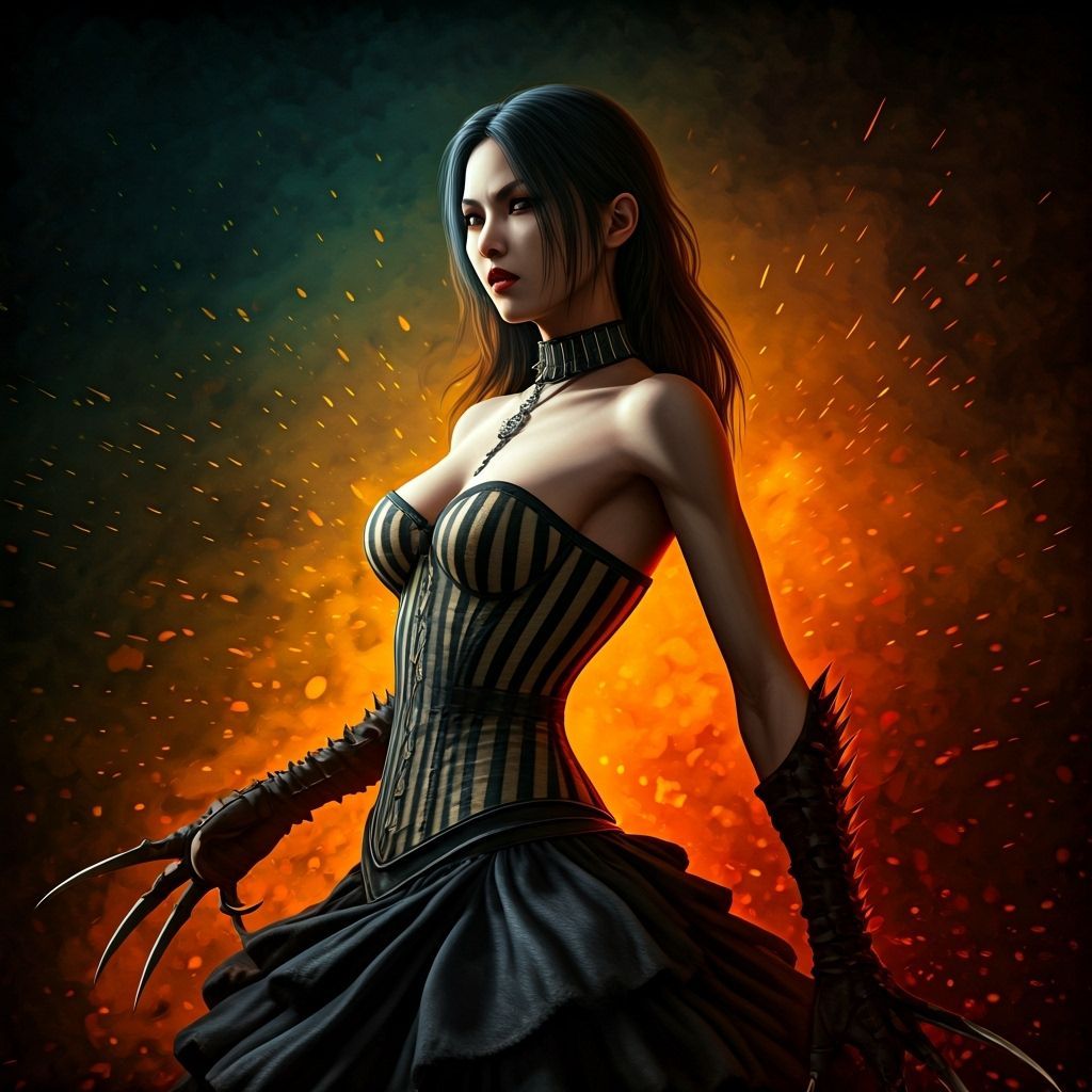 Striking Asian Woman in Hyperrealistic Style