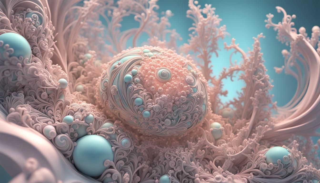 Pastel Fractal in 3D with Dramatic Lighting