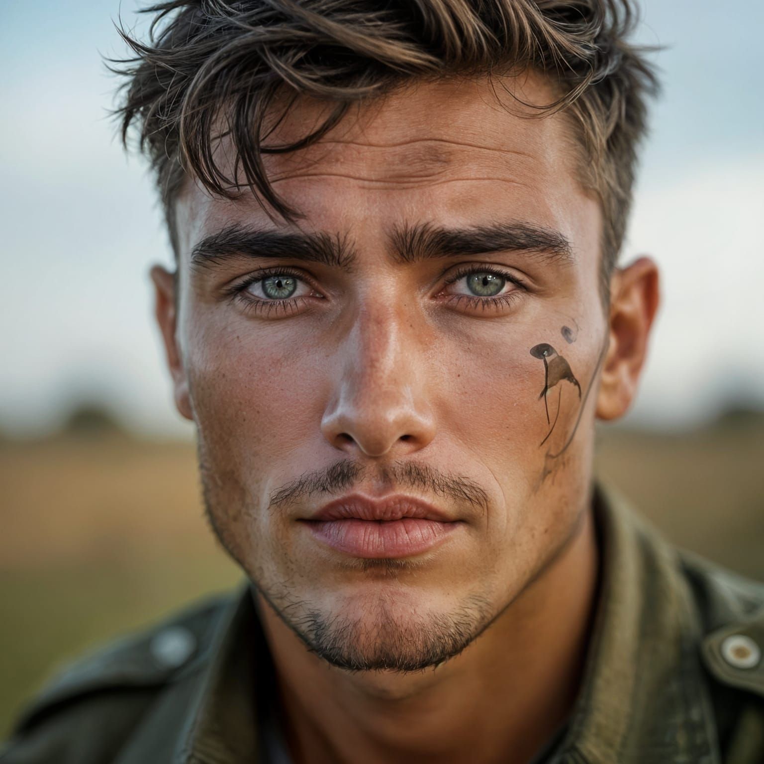 Photorealistic Portrait of Ukrainian Soldier Named Anton