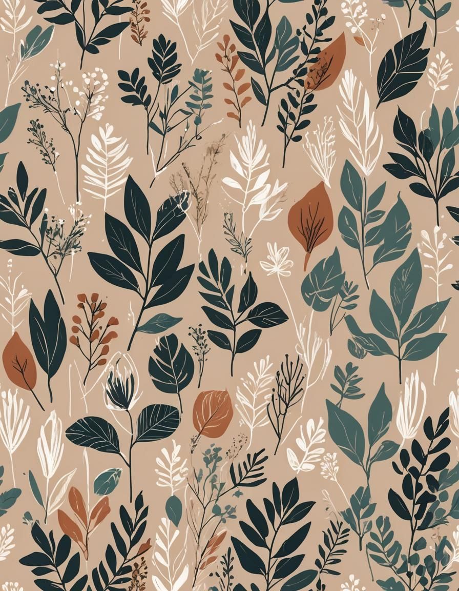 Leaves shapes pattern.