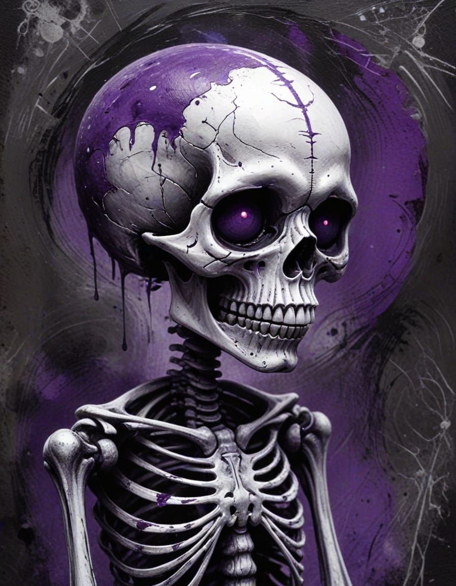 Halloween Chibi Skeleton in Finlay/Steadman Style