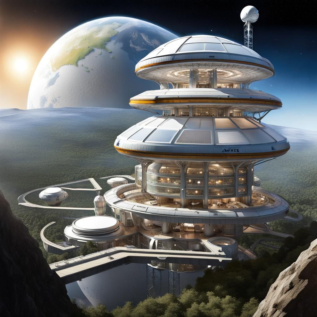 Antares Space Colony Orbiting Planet Solaris