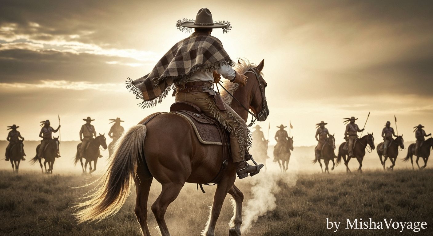 Cowboy's Escape: Western Scene in Bierstadt Style