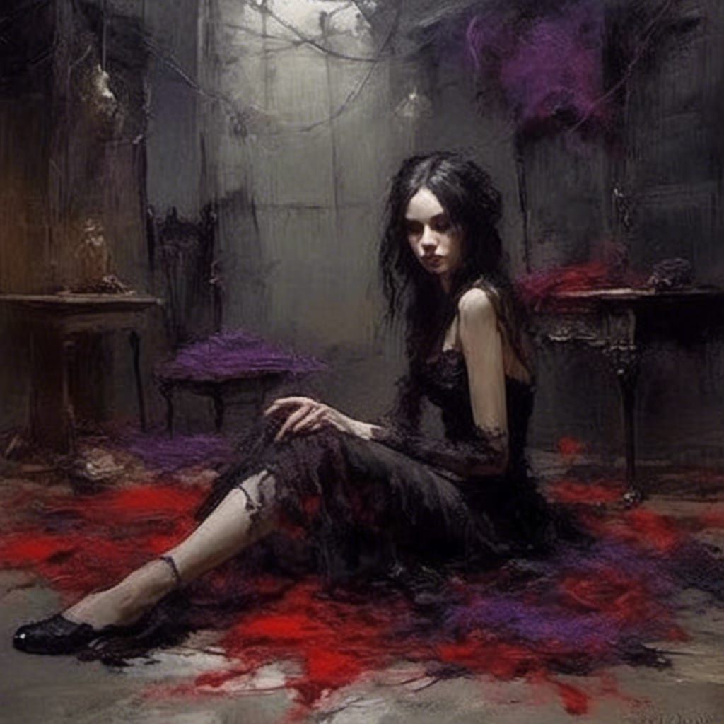 Gothic Woman in Dark Fantasy Style