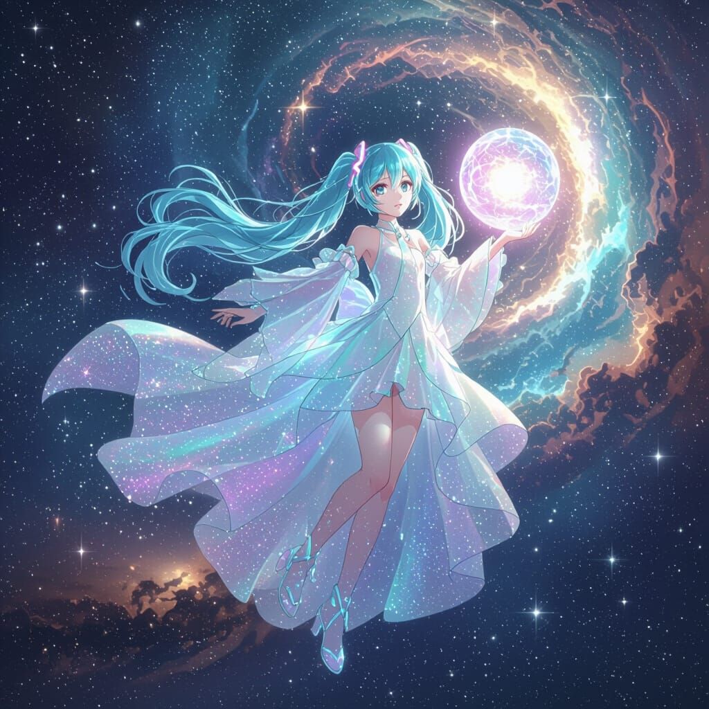 Celestial Hatsune Miku Descending from the Stars