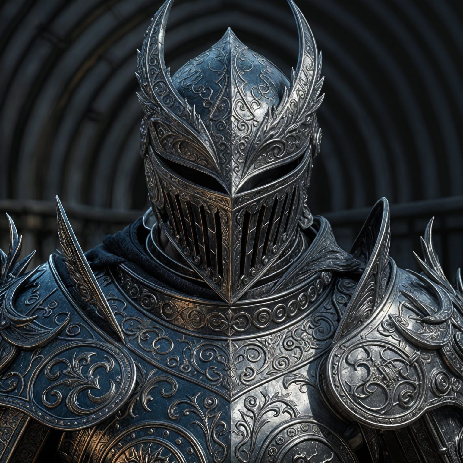 Holy Knight in Wyvern Armor: Digital Horror Art