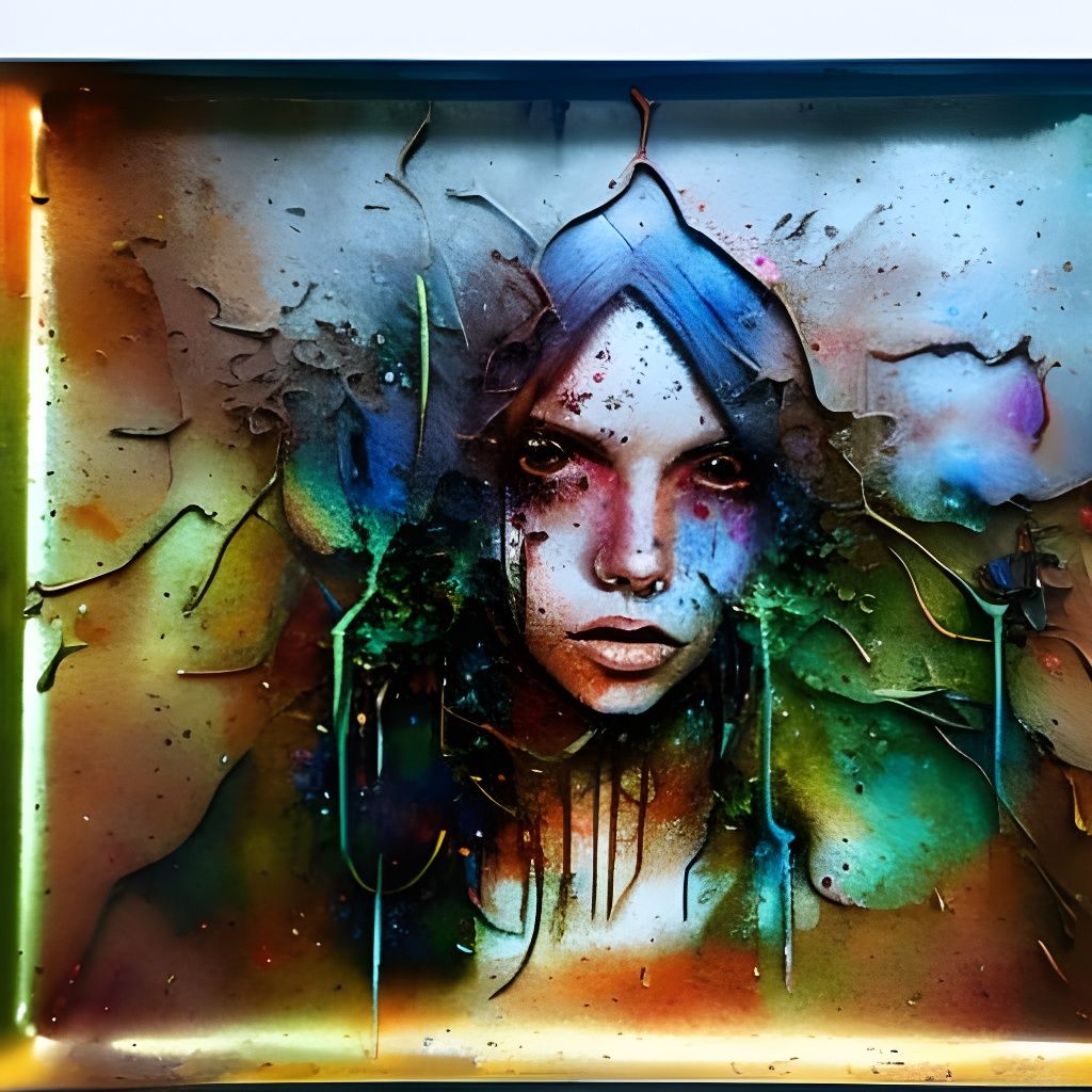 Iridescent Bioluminescent Splash Art in Metallic Watercolor