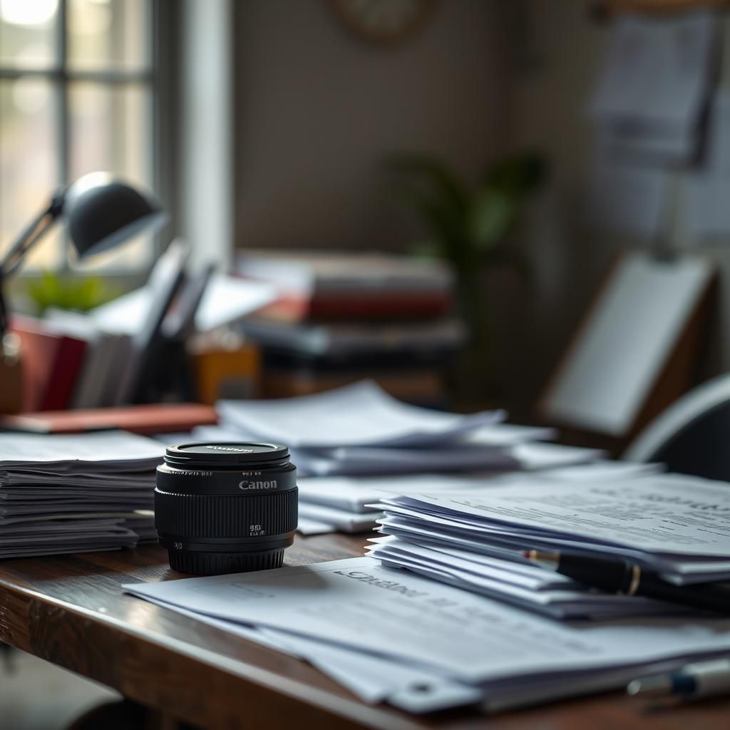 Desk Overflowing with Papers: Professional Photography
