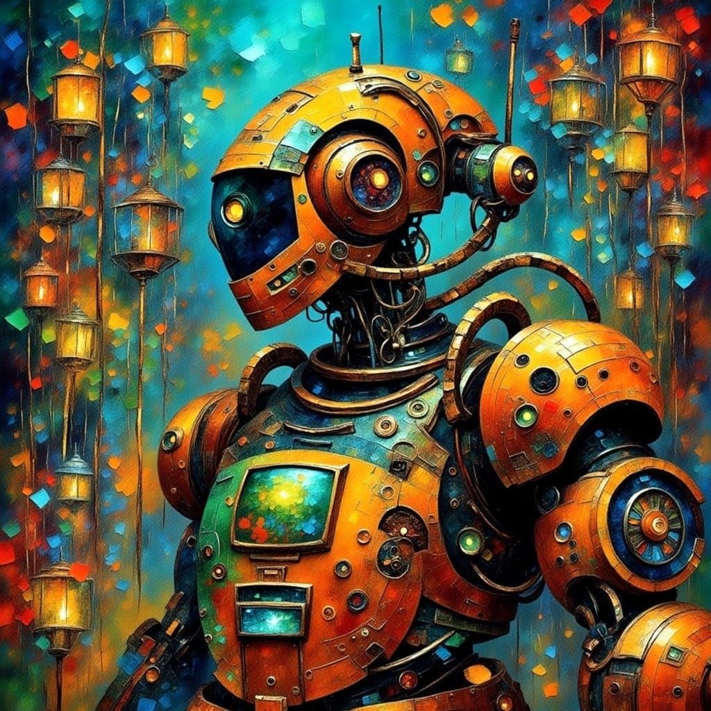 Robotic Superhero in Rough Diamond Finish