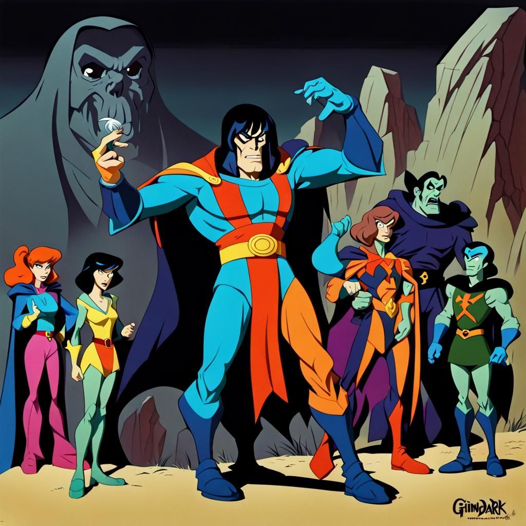 Grimdark Scene in Filmation Animation Style