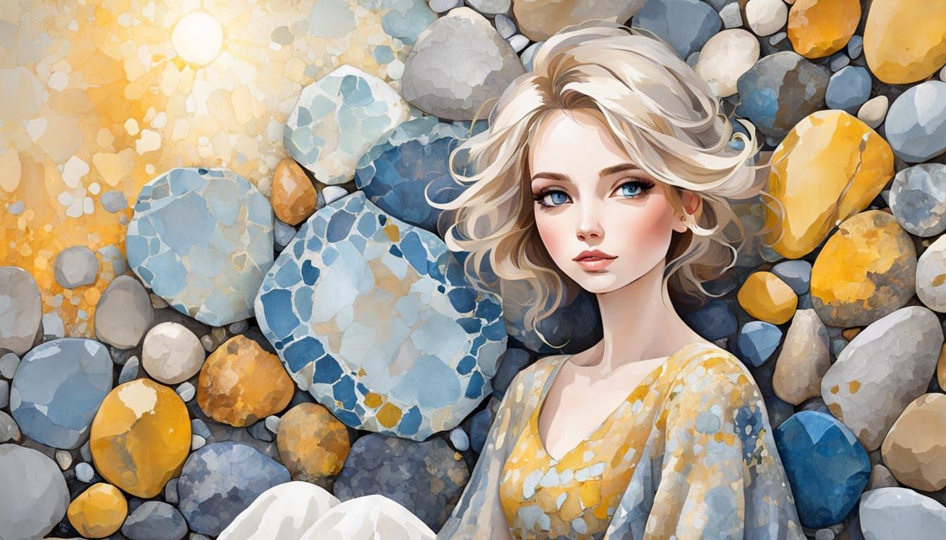 Pixie in Ethereal Garden: Whimsical Gouache Painting