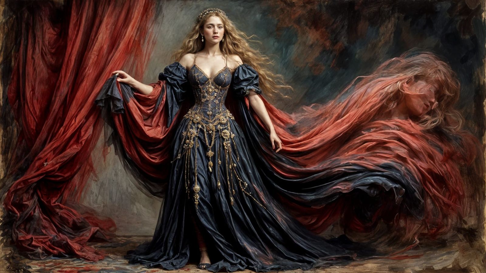 Elegant Lady Macbeth in Oil Painting Style