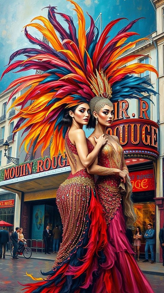 Impressionist Cabaret Dancers at Moulin Rouge