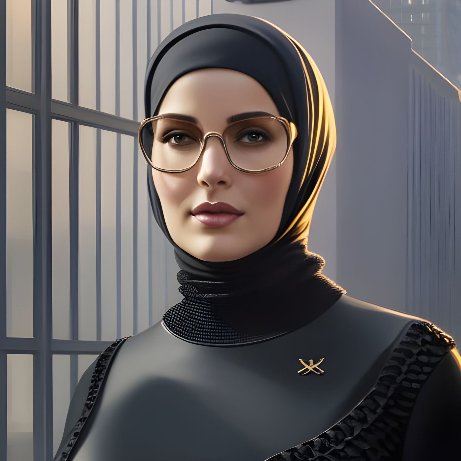 Woman in Hijab: Detailed Digital Art Portrait