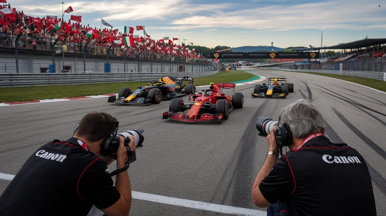 Monza Race: Photographers Capture Leclerc's Ferrari Lead