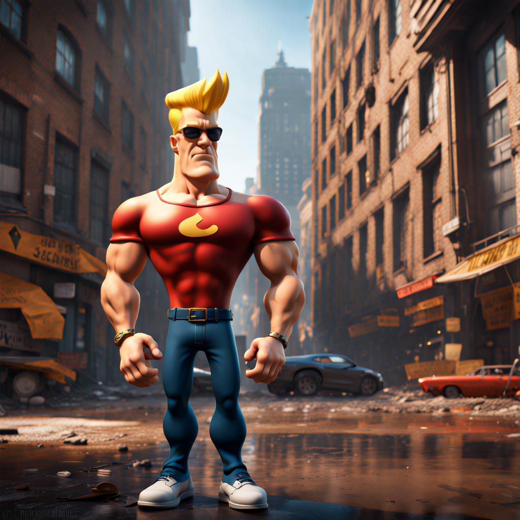 Hyperrealistic Johnny Bravo Concept Art