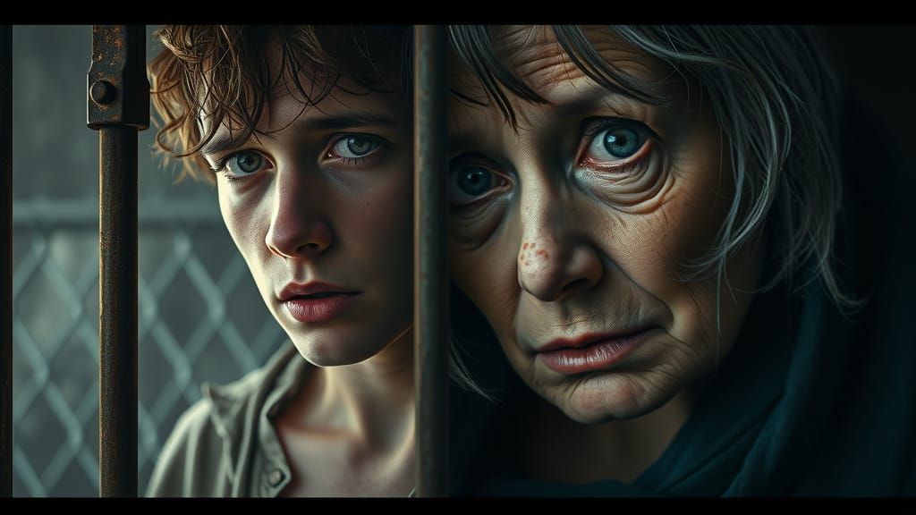 Distressed Man and Woman: Cinematic Double Exposure