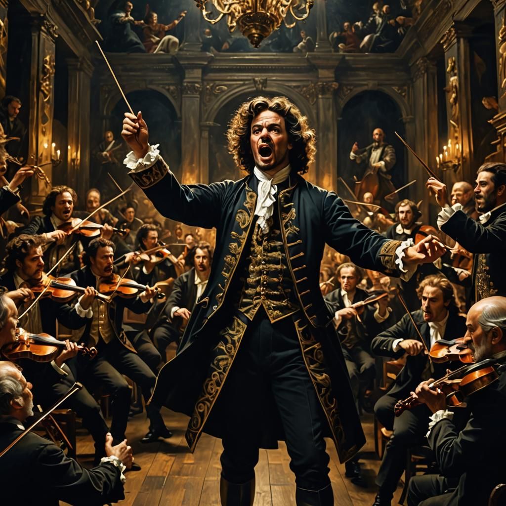 Ornate Conductor in Baroque Fantasy Style