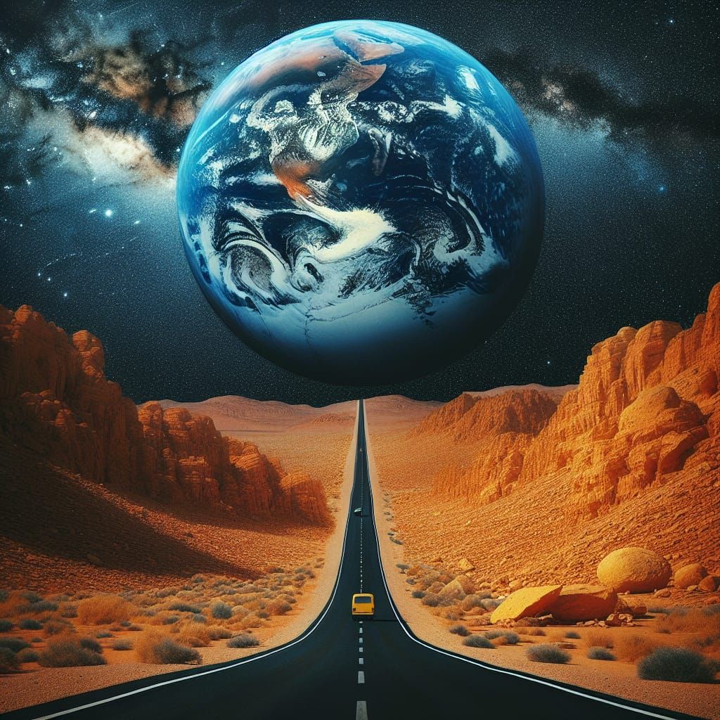 Dreamlike Desert Odyssey in Cosmic Landscape