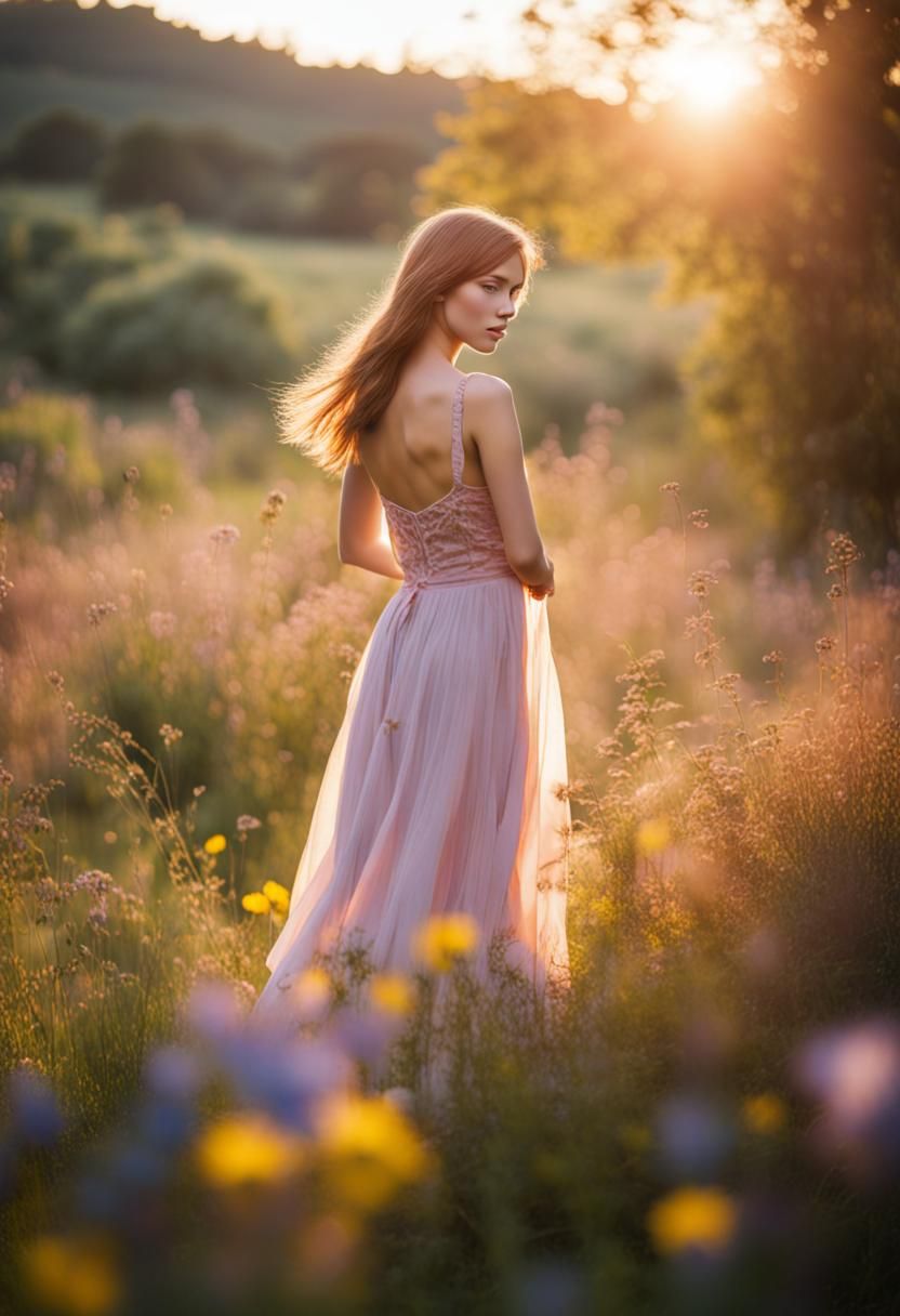 Young woman in the meadow