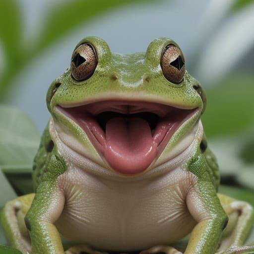 Surprised Frog in Hyper Photo Realistic 8K