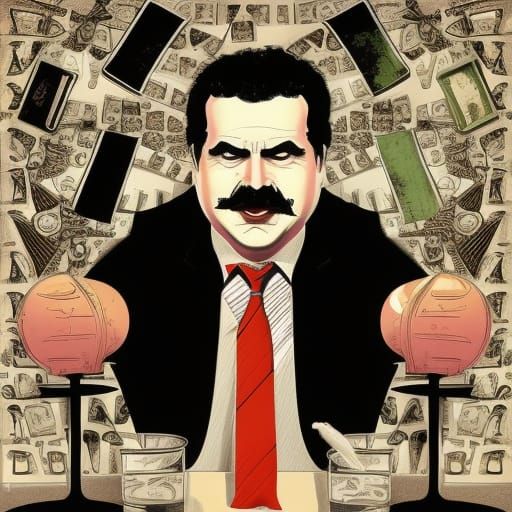Sinister Pablo Escobar as The Joker, Surreal Art