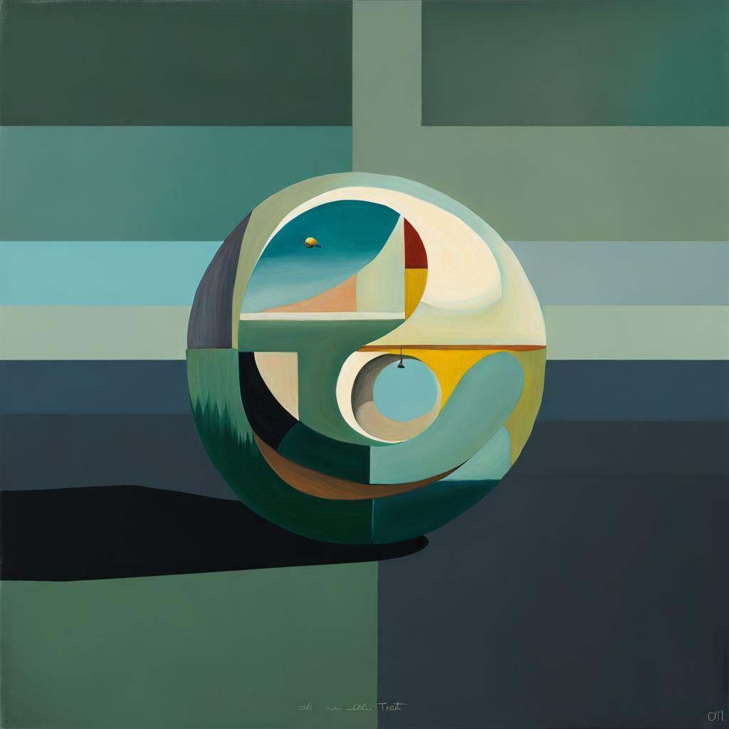 Surreal Oil Painting of a Round Tuit