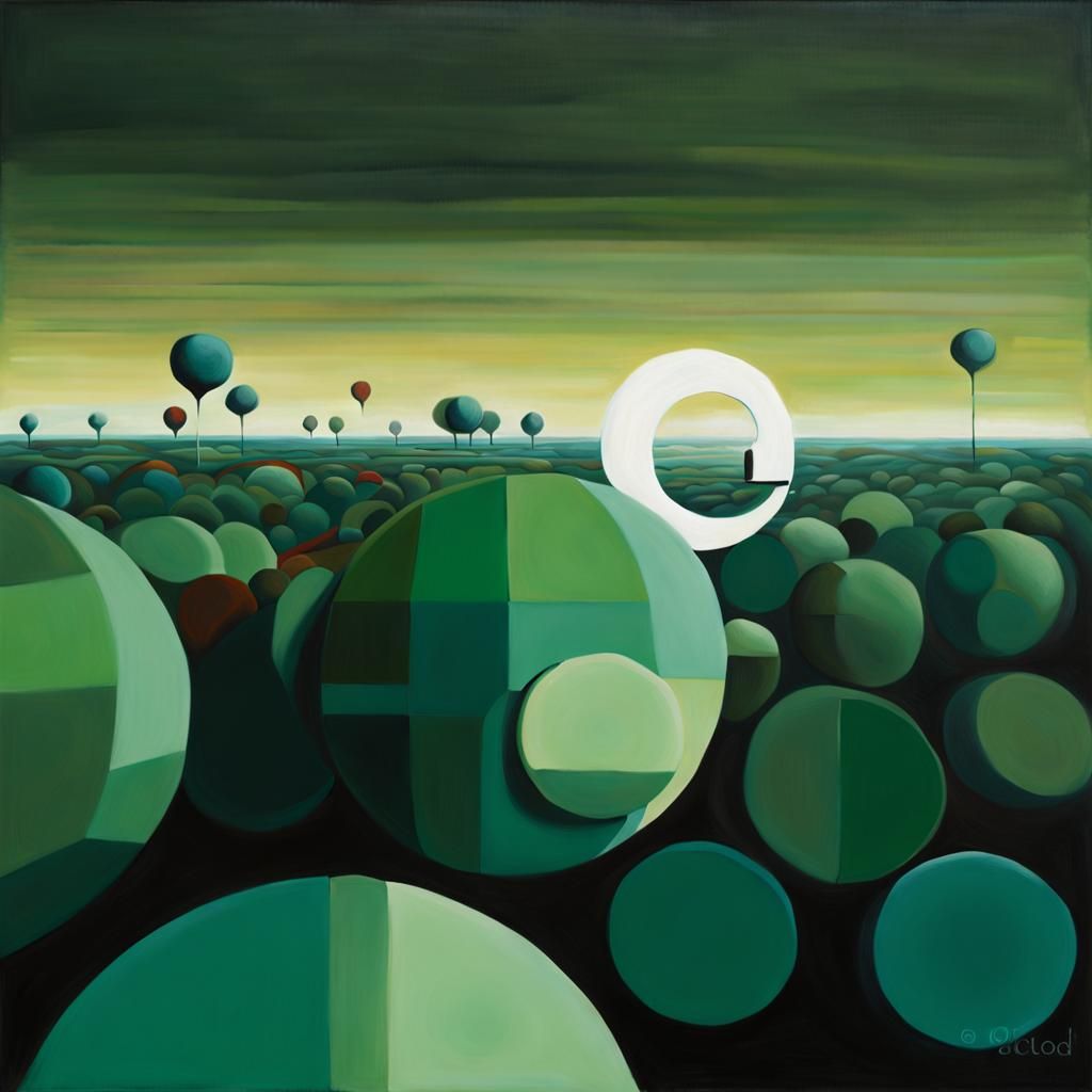 Surreal Oil Painting of a Round Tuit