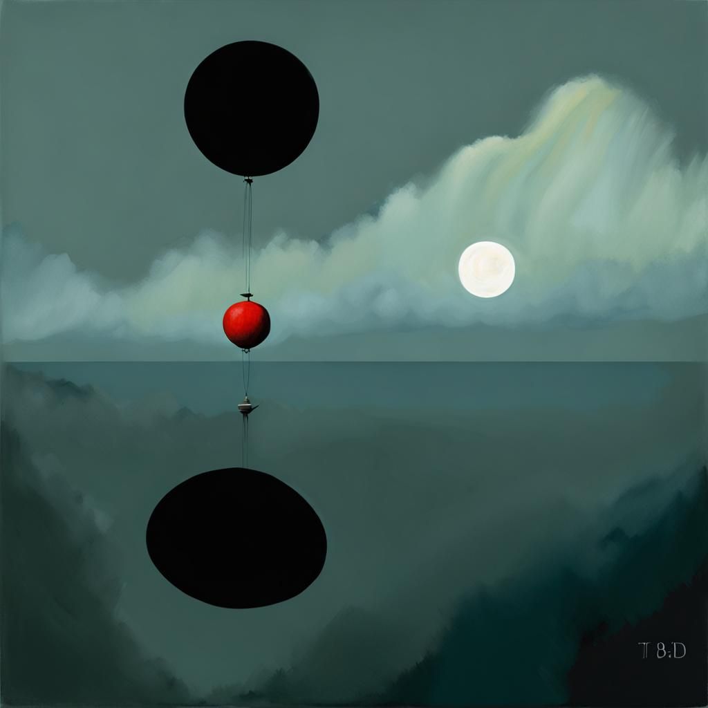 Surreal Oil Painting of a Round Tuit