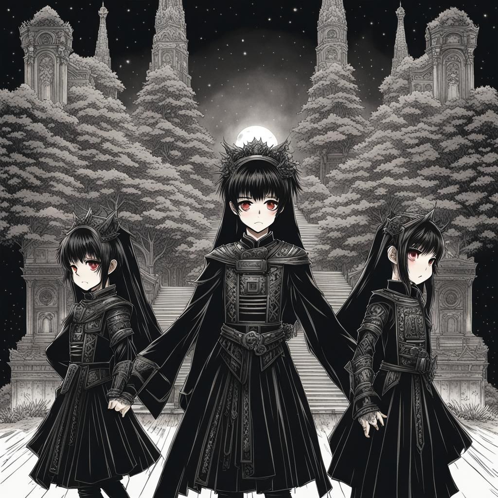 Babymetal in Anime Style Digital Art