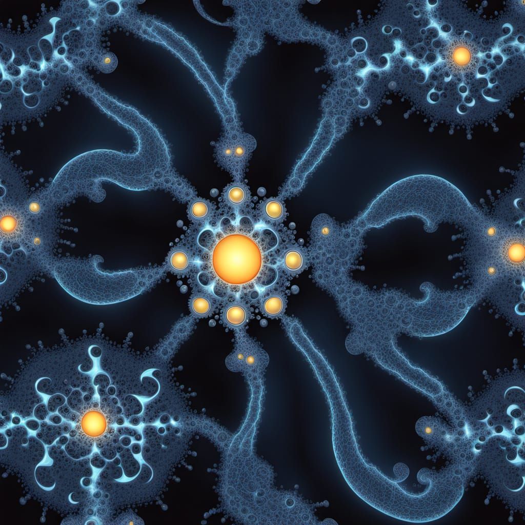 Infinitely Recursive Square Fractal Solar Rain