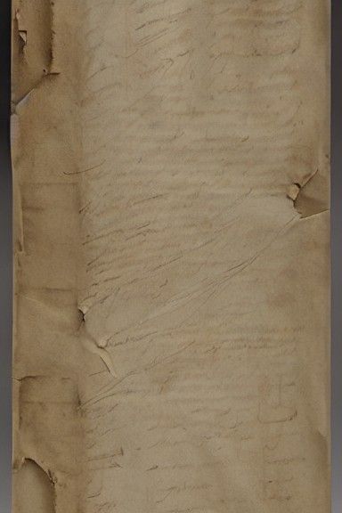 Sinister Unrolled Parchment Scroll in Dark Fantasy Style