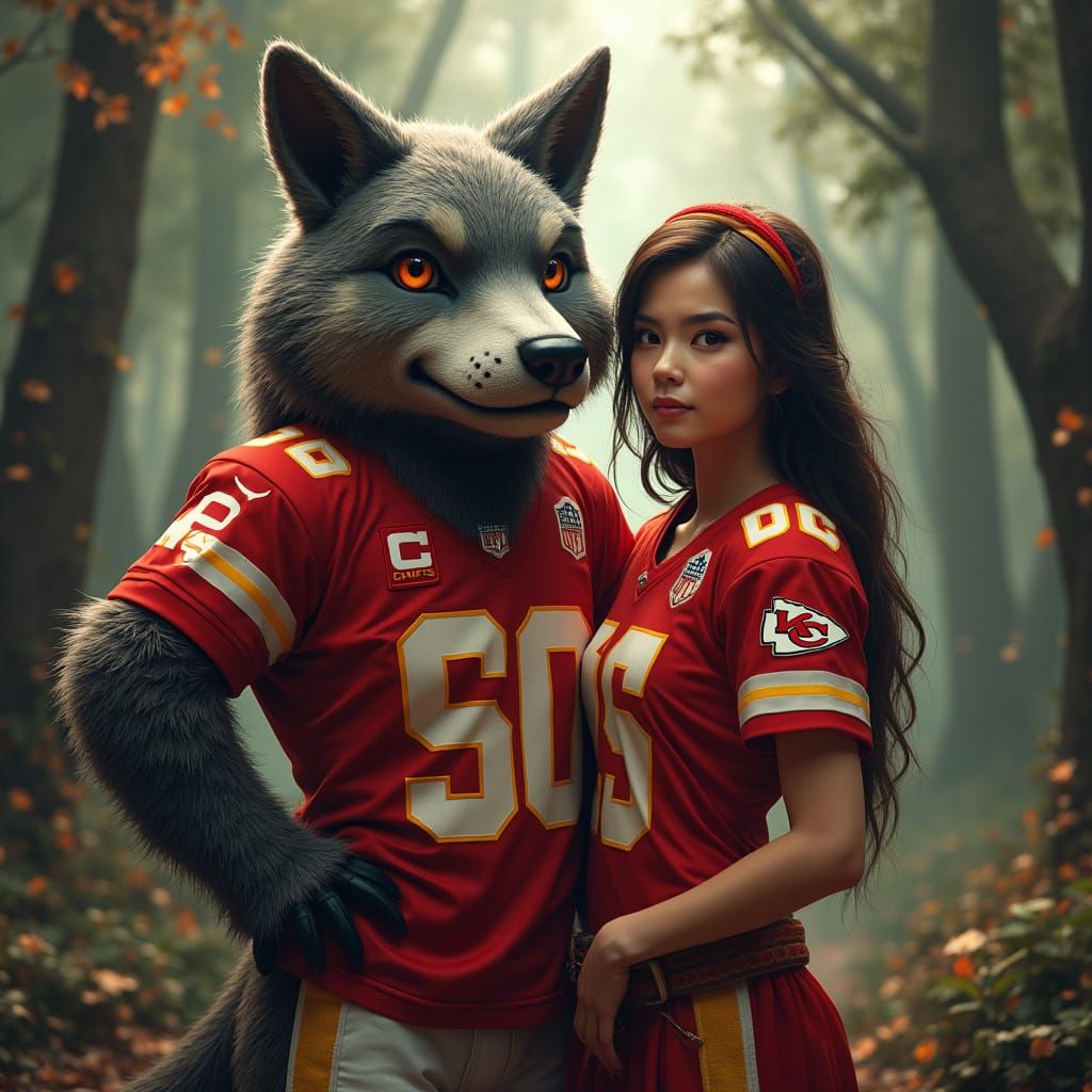 KC Wolf and Brunette in Vibrant Fantasy Landscape