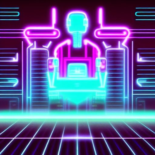 AI in Synthwave Neon Retro Style