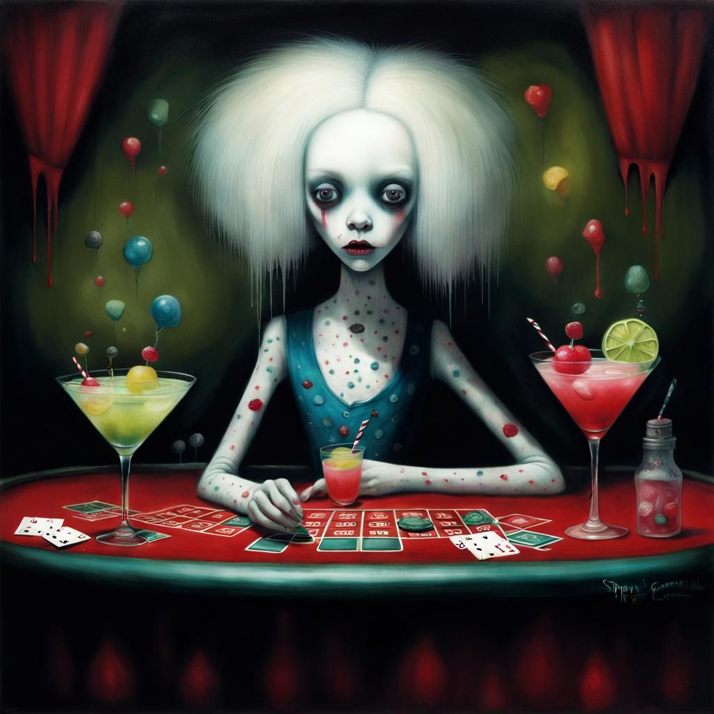 Distorted Body Horror Cocktail Server in Casino