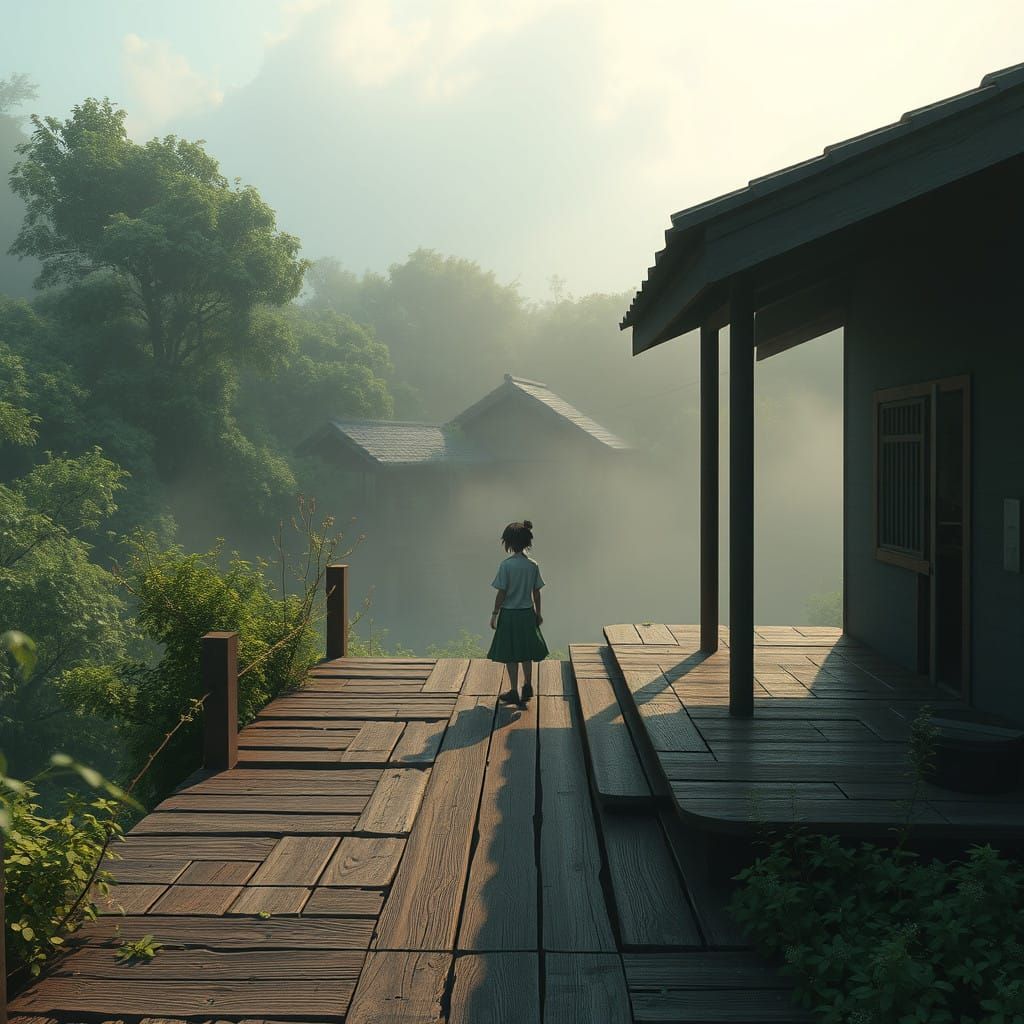 Wistful Goodbye in Vibrant Anime Style