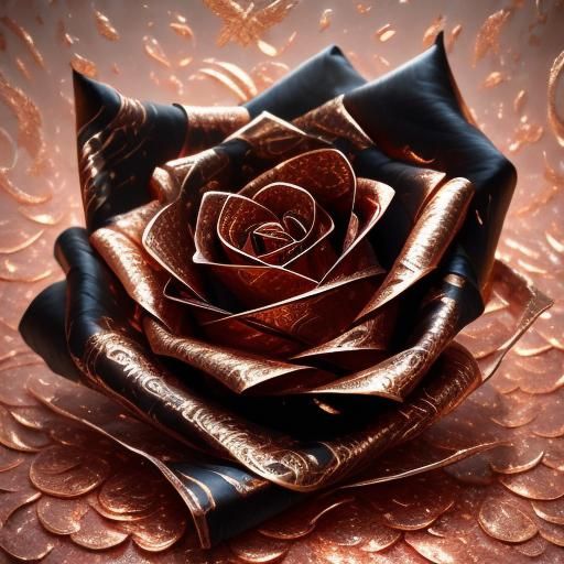 Elegant Origami Paper Folds in Gold and Black