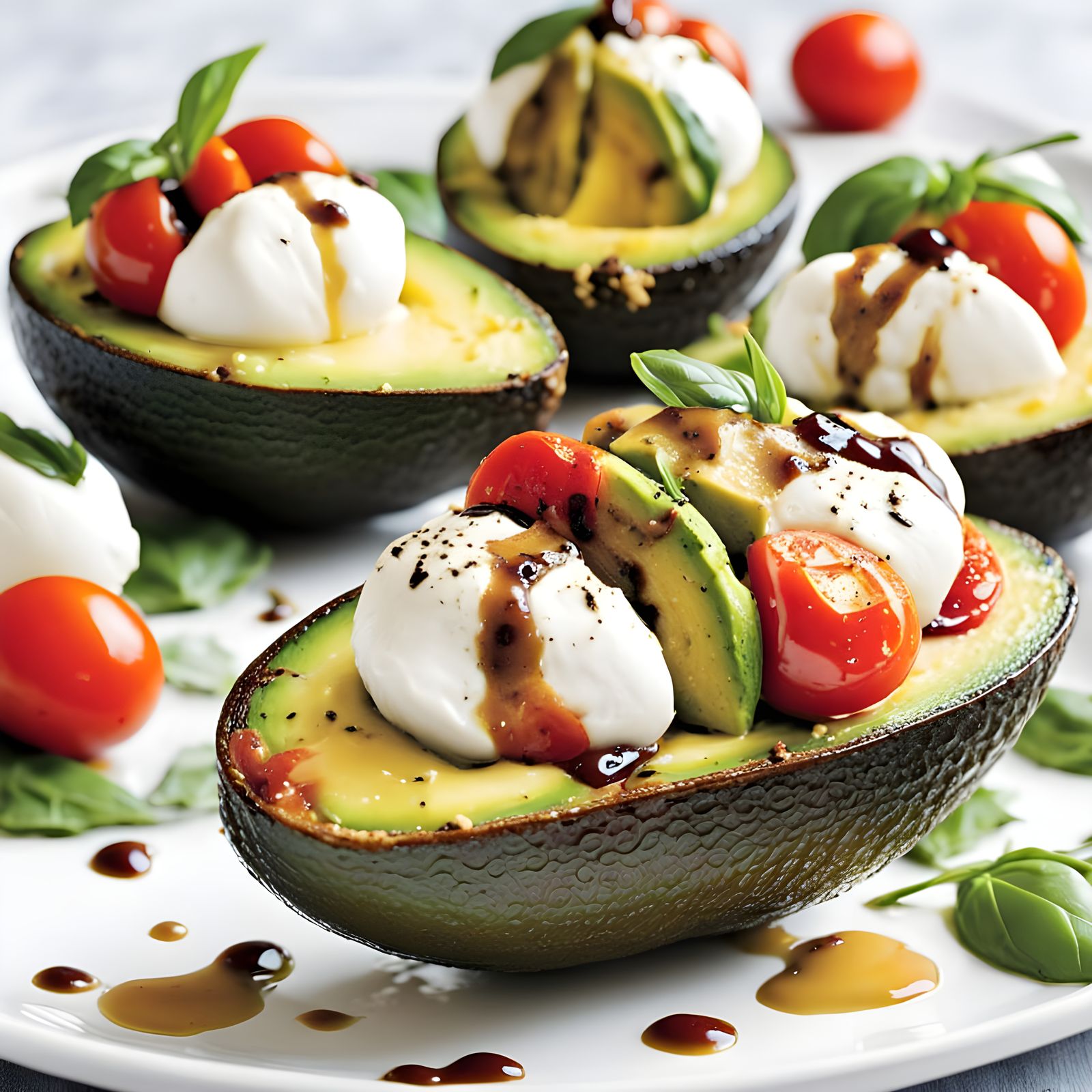 Delicious Caprese Stuffed Avocados in Modern Style