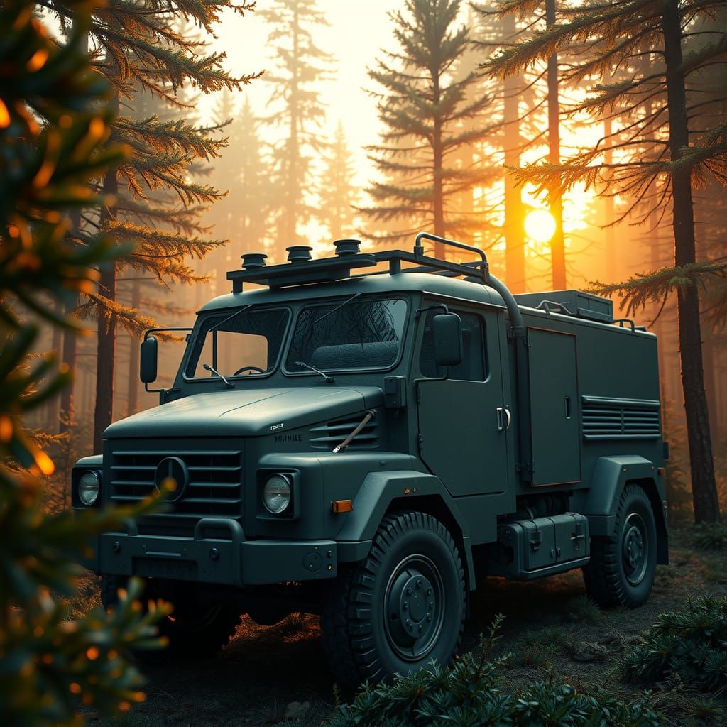 Weathered Minski Awtomobilny Sawod 7310 in a Primeval Forest...