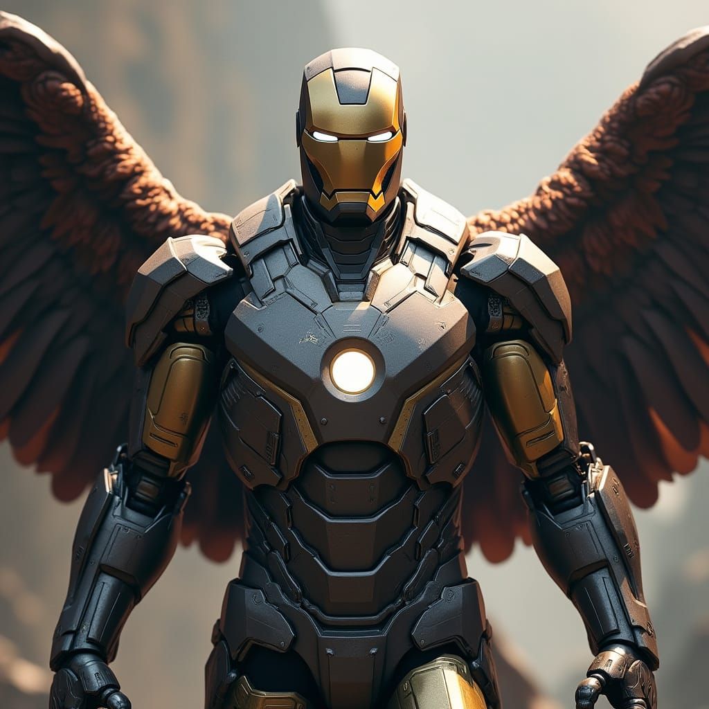 Eagle in Iron Man Suit, Majestic and Detailed in 4K Resoluti...