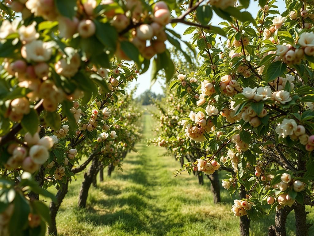 Lush Summer Orchard: Intricate Detailed Scene