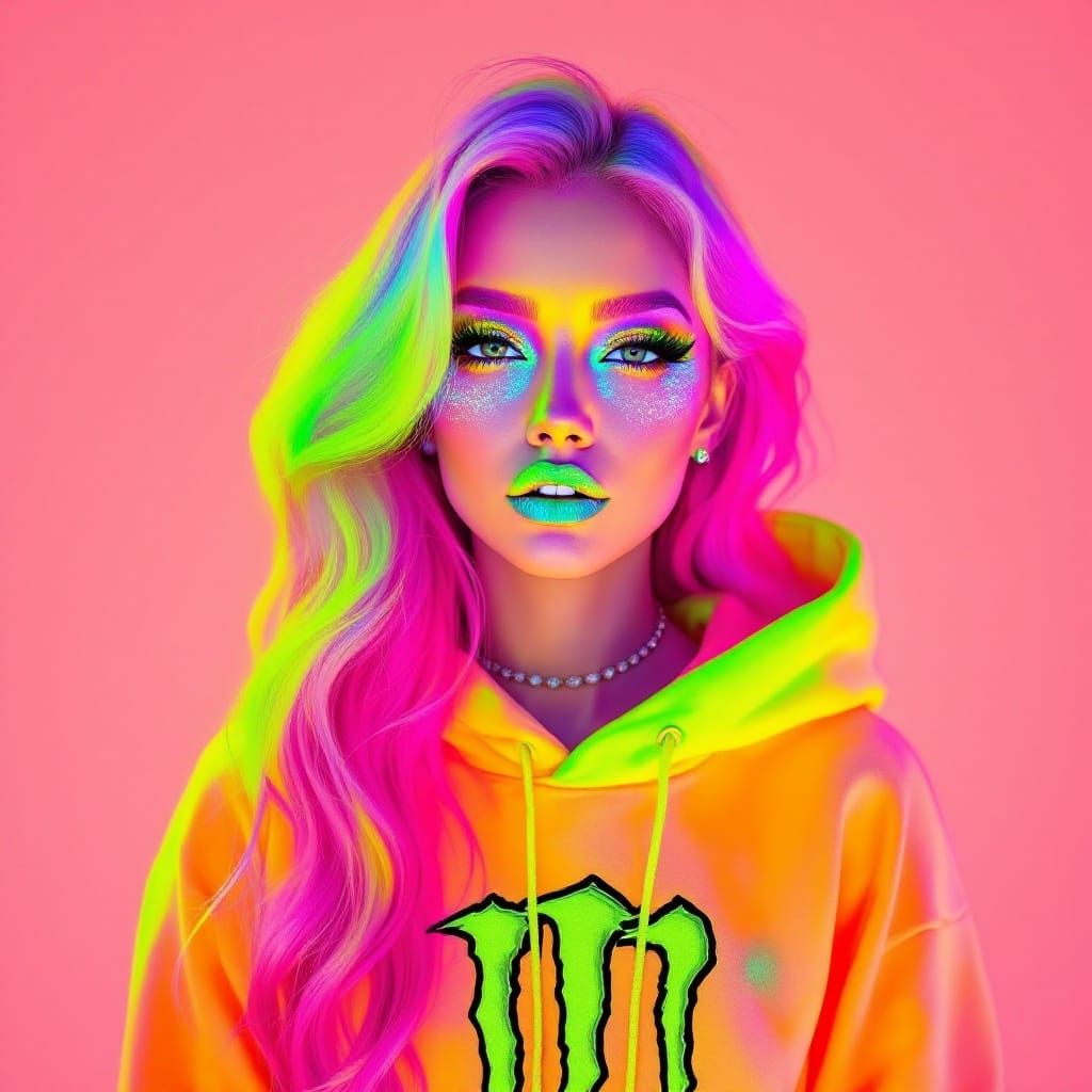 Seraphina: Neon Content Creator with Electrifying Style