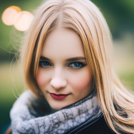 Young Blonde Woman in Rainy Weather Photography
