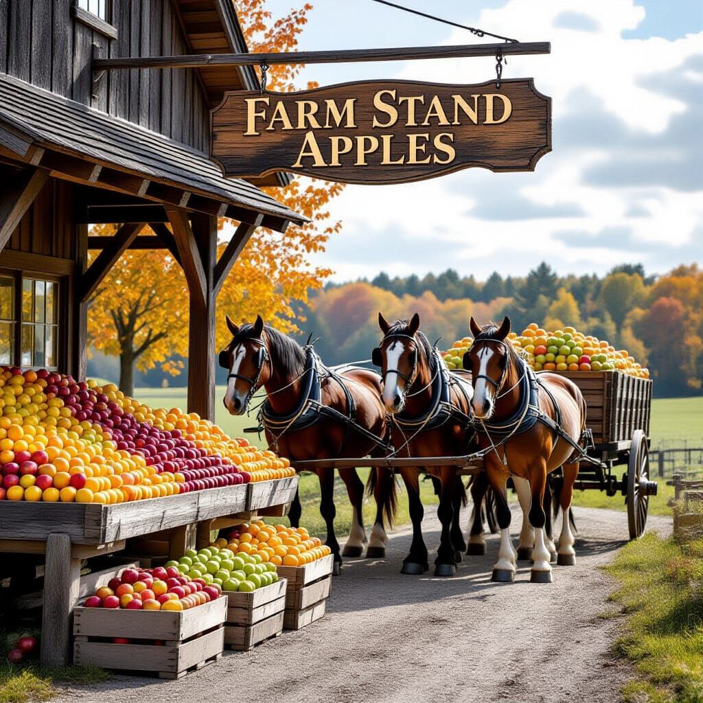 Rustic Farm Stand Scene in HDR