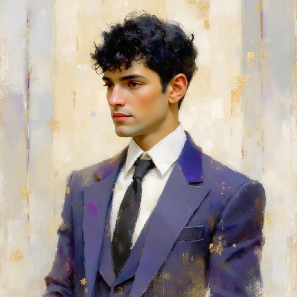 Elegant Portrait in Art Nouveau Style